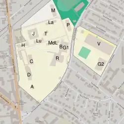 Plan d'un campus scolaire.