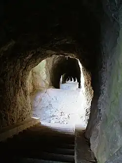 L'escalier souterrain.