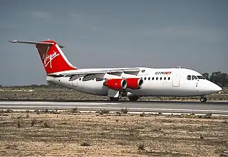 BAe 146-200 de CityJet sous licence Virgin Atlantic en 1996.