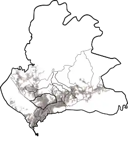 La ville de Panama avec ses différents districts.
