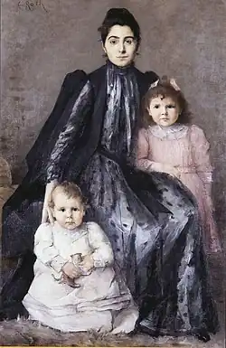 Portrait d’une femme avec deux enfants,Musée d'Art et d'Histoire Paul-Éluard.