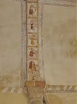 Peinture représentant un calendrier agricole (de janvier en bas à juin en haut).