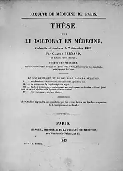 Thèse de Claude Bernard