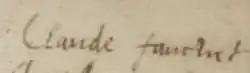 signature de Claude Fauchet (1530-1602)