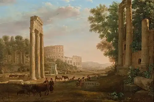Caprice avec les ruines du Forum romain (vers 1634), Adélaïde (Australie), musée national d'Australie-Méridionale