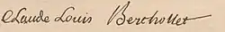 signature de Claude-Louis Berthollet