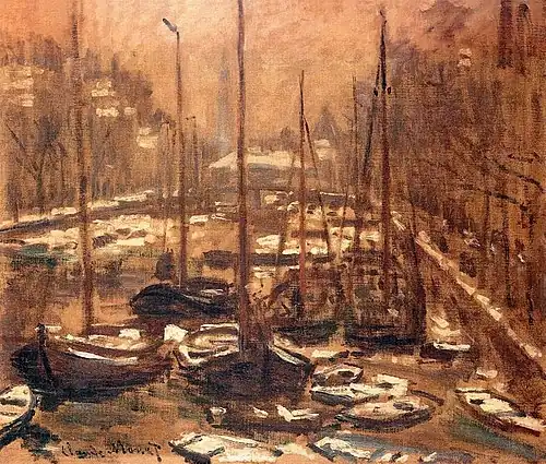 Claude Monet. La Geldersekade à Amsterdam, en hiver, 1871-1874.
