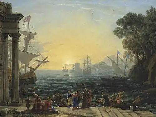 L'Embarquement de sainte Paule à Ostie, Claude Gellée, vers 1650.