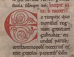 Vie de saint Nectaire, manuscrit du 14e siècle.