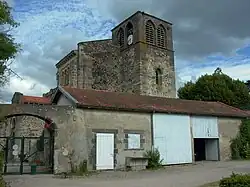 Clocher : vue du nord-ouest, depuis le parc de l'abbaye.