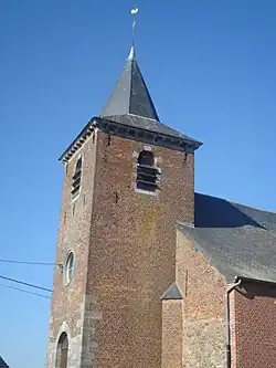 Clocher de l'église Sainte Geneviève avant l'incendie.