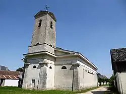 Clocher, façade ouest et mur sud.