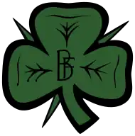 Schéma d'un trèfle vert foncé avec les initiales B et F visibles.