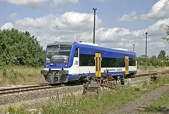 Ligne ferroviaire Eberswalde - Frankfurt (Oder)&nbsp;(de) sur une partie dite secondaire "Nebenbahn".