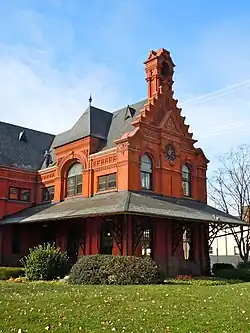 Gare ferroviaire de Cornwall &amp; Lebanon, Lebanon, Pennsylvanie (1885).