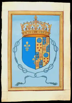 Armoiries de Catherine de Médicis, reine douairière de France.