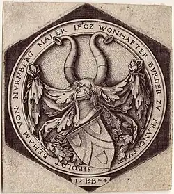 Un ex-libris classique du XVIe&nbsp;siècle.