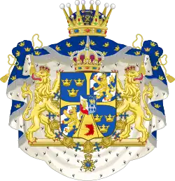 Armoiries du prince héritier Gustave-Adolphe de 1907 à 1950.