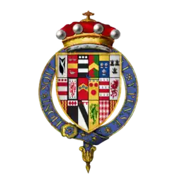 Blason du baron de Hastings comprenant les crapaud de la famille Botreaux