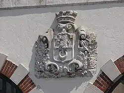 Fronton de la gare des chemins de fer vicinaux de Vesoul (actuellement La Poste)