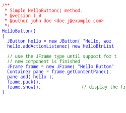 Copie d'écran d'un code source en Java