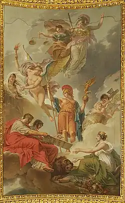 Peinture du plafond de la salle.