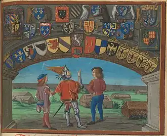 Scène héraldique (f. 91r).