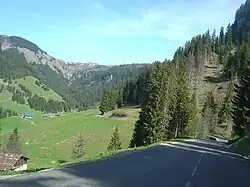 Route dans les derniers kilomètres, sous la forêt de Covetan.