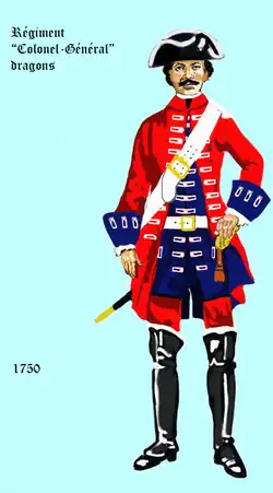 régiment Colonel-Général dragons de 1750 à 1757.