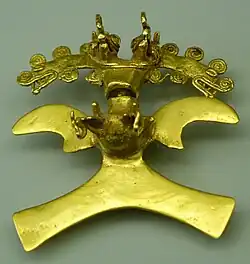 Pendentif en or. Diquís&nbsp;(es), Costa Rica, période V-VI (700-1500).