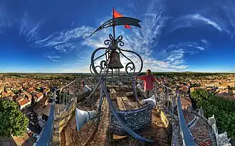 Vue panoramique 360° du sommet du clocher.