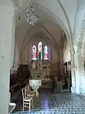 La chapelle Notre-Dame-des-Vœux, les fonts baptismaux datent du XVIIIe&nbsp;siècle.
