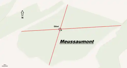 Colline du Meussaumont avec la croisée des chemins