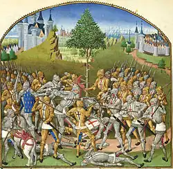 Miniature du Combat des Trente au XVe&nbsp;siècle.