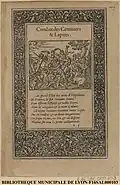 Combat des Centaures et Lapites, gravure de Bernard Salomon publiée dans la Métamorphose d'Ovide figurée par Jean de Tournes dans l'édition de 1564.
