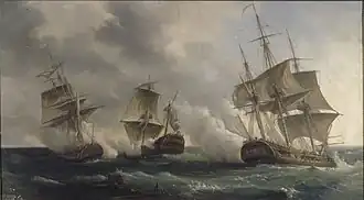 Combat des frégates françaises la Nymphe et l’Amphitrite contre le vaisseau anglais l’Argo (11 février 1783)