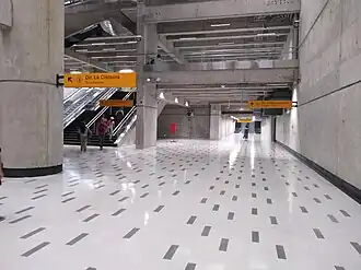 Zone de correspondance entre les lignes 2 et 3.