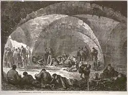Communards enfermés dans les caves de l'Orangerie, d'après Auguste Nadeau.