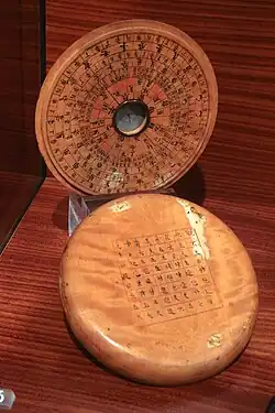 Boussole. Bois clair. XVIe – XVIIe&nbsp;siècles. Dynastie Ming.