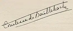 signature de Félicie de Baillehache