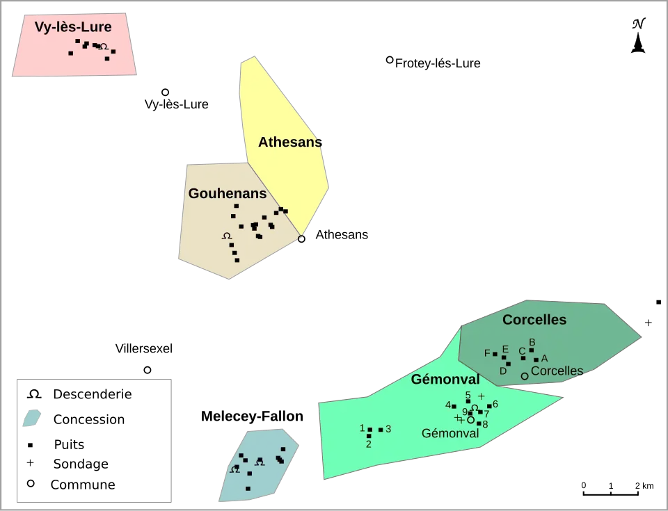 Carte des contours des concessions.