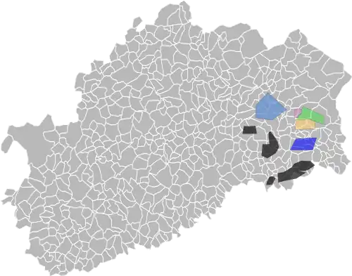 Carte des communes de Haute-Saône.