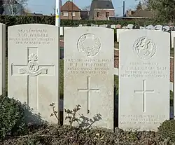 Tombe de soldats britanniques décédés en octobre 1918.