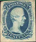 Timbre de 10¢ de Jefferson Davis.