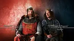 Richard Coeur de Lion et Philippe Auguste (Vincent Deniard et Benjamin Brenière). Image extraite de l'épisode "Richard Coeur de Lion et la 3ème Croisade".
