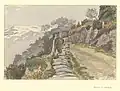 Conflans, route de montagne [Savoie] (dessin, 1918).