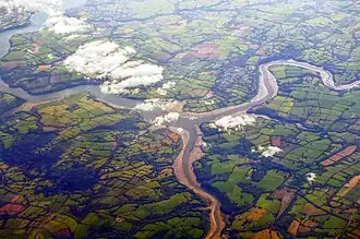 Photo aérienne des trois cours d'eau.