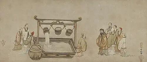 Confucius enseignant la modération, peinture de Sesson Shukei du XVIe&nbsp;siècle.