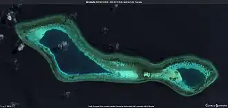 Image satellite du récif Commodore prise par un satellite Sentinel.