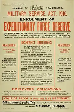 Affiche de conscription, 1916